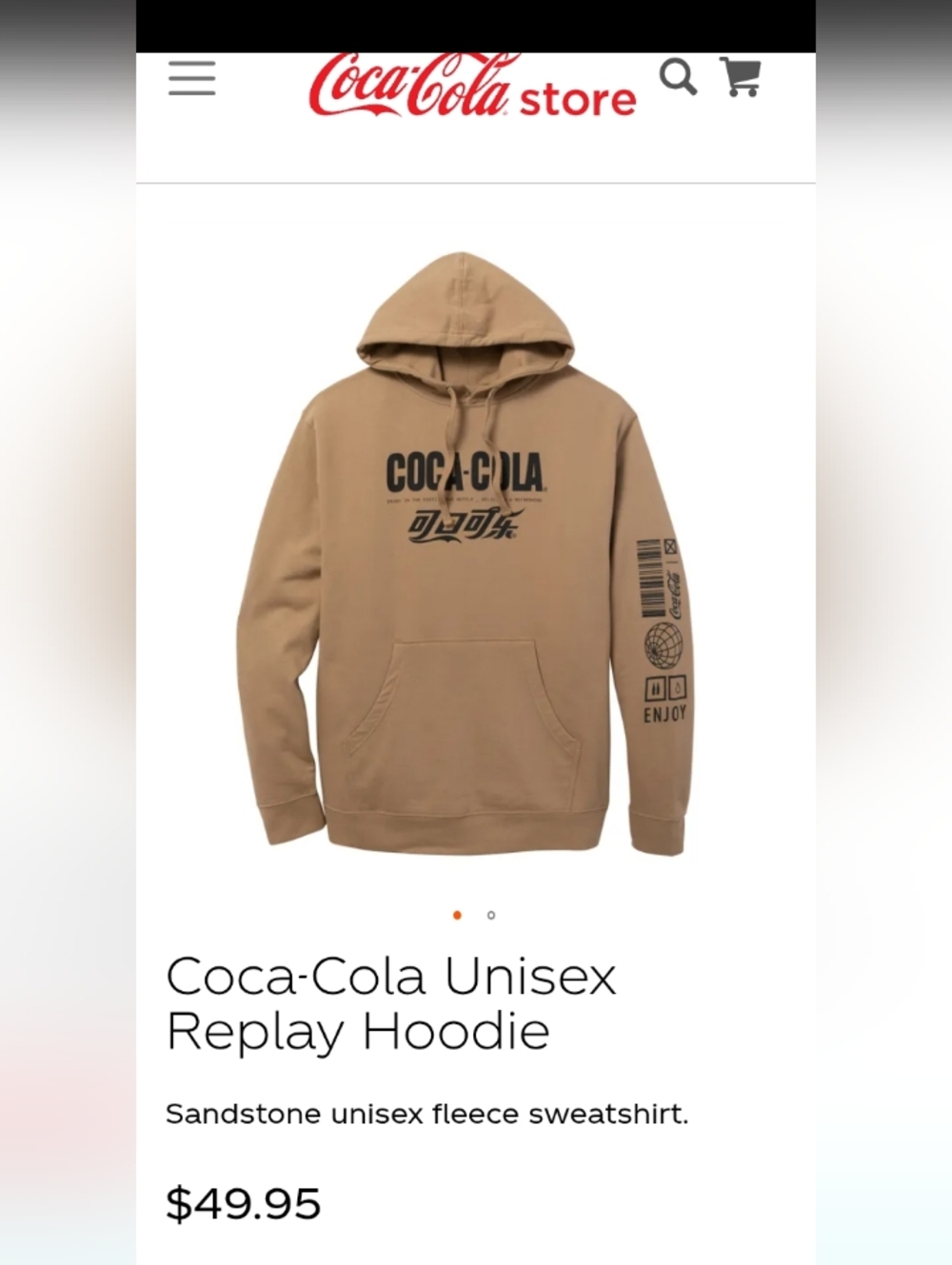 Coca Cola Logo Hoodie Sweatshirt NWOT